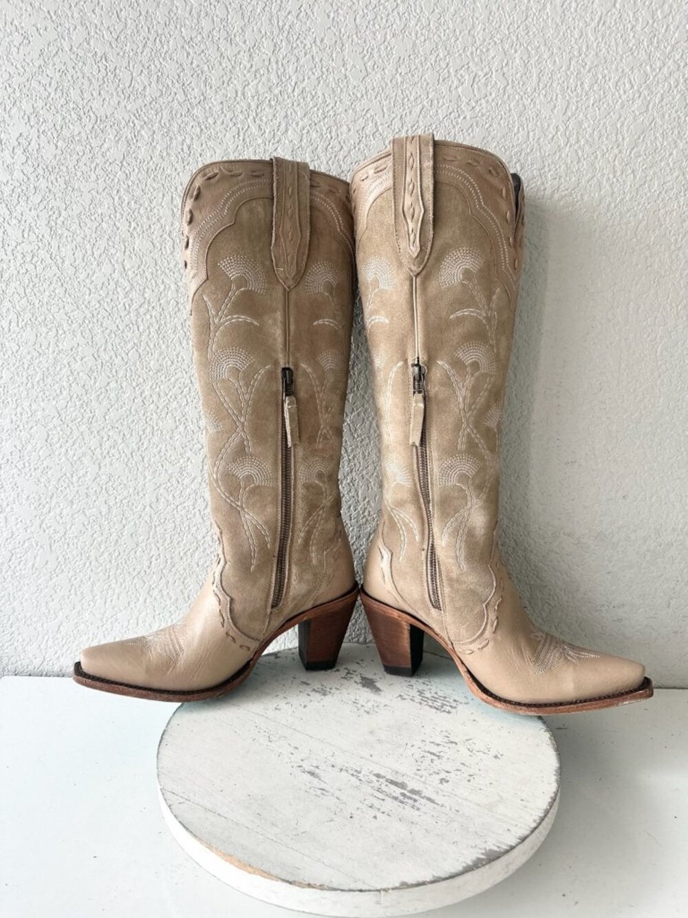 Lane Tessa Knee High Machiatto Cowboy Boots Western Cowgirl Tall Snip Toe Size 7 - Picture 8 of 12